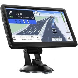 NEWFUN GPS Voiture,9 Pouce GPS Poids Lourds,Auto Navigation avec HD Écran Tactile,Multi-Languages Guidage Vocale 2025 Cartograph