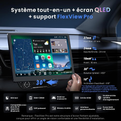 [12.95" qled] android autoradio 1 din & 2 din, écran flottant voiture, agent ia& vision ia, liveview à distance, réveil à distan