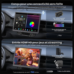 [12.95" qled] android autoradio 1 din & 2 din, écran flottant voiture, agent ia& vision ia, liveview à distance, réveil à distan