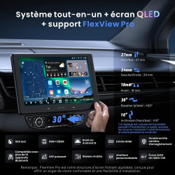 Atotozone x10 autoradio android 10" qled, écran flottant 1 din & 2 din, agent ia & vision ia, liveview à distance, alerte oren h