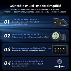 Atotozone x10 autoradio android 10" qled, écran flottant 1 din & 2 din, agent ia & vision ia, liveview à distance, alerte oren h