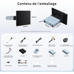 Atotozone x10 autoradio android 10" qled, écran flottant 1 din & 2 din, agent ia & vision ia, liveview à distance, alerte oren h