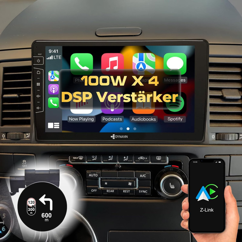DYNAVIN Android Navigation Autoradio GPS pour VW T5 Multivan California: 9 Pouces Radio avec Wireless CarPlay et Android Auto | 