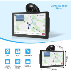 Navigateur GPS 22,9 cm pour voiture, camion 22,9 cm, pilotes commerciaux 2025 pour cartes Europe et Royaume-Uni (en Europe)