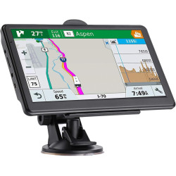 5 Pouce GPS Voiture,Navigation Voiture,Cartes Europe, Mises à Jour Gratuites, Alerte Vitesse & Poi, Guidage Vocal pour Camping-C