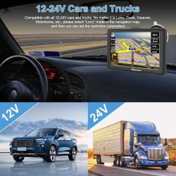 5 Pouce GPS Voiture,Navigation Voiture,Cartes Europe, Mises à Jour Gratuites, Alerte Vitesse & Poi, Guidage Vocal pour Camping-C