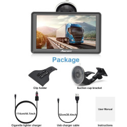 5 Pouce GPS Voiture,Navigation Voiture,Cartes Europe, Mises à Jour Gratuites, Alerte Vitesse & Poi, Guidage Vocal pour Camping-C