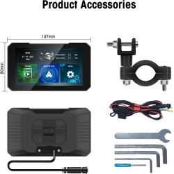 LEXXSON Écran CarPlay de moto de 5", CarPlay et Android Auto, étanche IP67, écran tactile HD, démarrage rapide, séparation audio