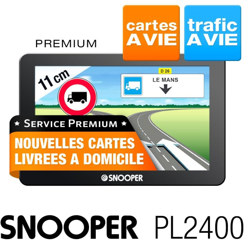 Snooper PL 2400 GPS Eléments Dédiés à la Navigation Embarquée Europe Fixe, 16:9