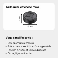 Marnoval Traceur GPS Voiture sans Abonnement - Magnétique & Discret avec Alertes(3 GPS) (2PC)