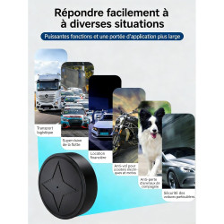 Marnoval Traceur GPS Voiture sans Abonnement - Magnétique & Discret avec Alertes(3 GPS) (2PC)