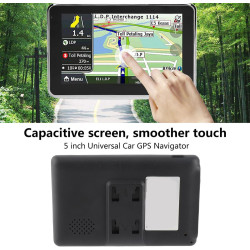 aqxreight Navigation GPS, Navigateur Universel de Voiture à écran Tactile de 5 Pouces Navigation GPS DDR256M 8G MP3 FM Europe Ca