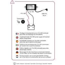 Convertisseur 10V à 50V vers USB-C 5V - Compatible Trackers GPS Beepings - Adapté aux Voitures, Motos, Scooter, Camping-Car, Cam