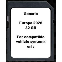 Générique - Carte SD Carte mémoire de Navigation GPS Europe 2026, 32 Go – Compatible avec Certains systèmes Volkswagen, Skoda, S