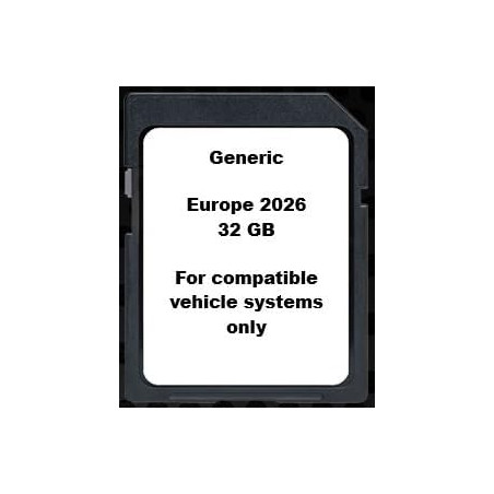 Générique - Carte SD Carte mémoire de Navigation GPS Europe 2026, 32 Go – Compatible avec Certains systèmes Volkswagen, Skoda, S