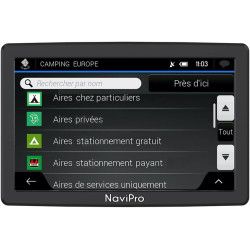 GPS Camping Car 9 Pouces NaviPro 9XLs, GPS avec Camera DE RECUL sans Fil Solaire, Europe + Maroc, Aires De Camping - Mise A Jour