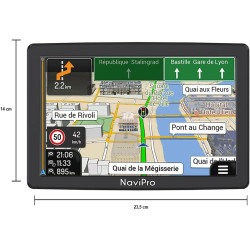 GPS Camping Car 9 Pouces NaviPro 9XLs, GPS avec Camera DE RECUL sans Fil Solaire, Europe + Maroc, Aires De Camping - Mise A Jour