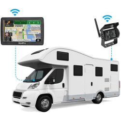 GPS Camping Car 9 Pouces NaviPro 9XLs, GPS avec Camera DE RECUL sans Fil Solaire, Europe + Maroc, Aires De Camping - Mise A Jour