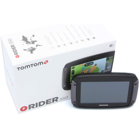 TomTom GPS Moto RIDER 550 - 4, 3 pouces, Cartographie Monde, Traffic, Alertes des zones de Danger, Appel Mains-Libres, 1GF0.002.