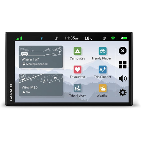 Garmin Campervan – GPS pour Mini Vans avec écran Couleur de 6,65" – Spécial Road Trips - Carte Europe entière 46 Pays Noir