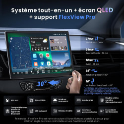 [14,1" qled] atotozone autoradio android avec gps intégré tableau de bord, 1din & 2 din écran flexview, agent ia, liveview à dis