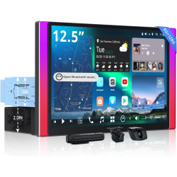 [12.5" QLED] X10 AI Autoradio Android, 1DIN & 2 DIN, Écran Flexview, DVR Double caméra, Vision IA, LiveView à Distance, 8G+128G,