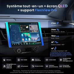 [12.5" QLED] X10 AI Autoradio Android, 1DIN & 2 DIN, Écran Flexview, DVR Double caméra, Vision IA, LiveView à Distance, 8G+128G,