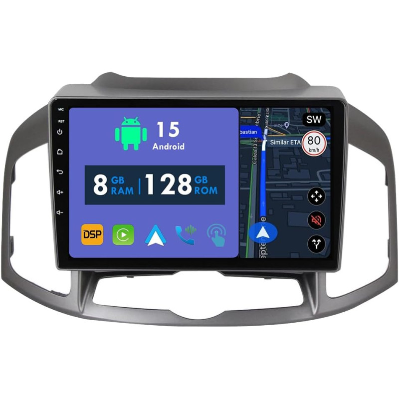 Roverone carplay stéréo 8g+128g pour chevrolet captiva 2011-2016 avec android auto radio gps navi bleutooth rds wifi écran tacti