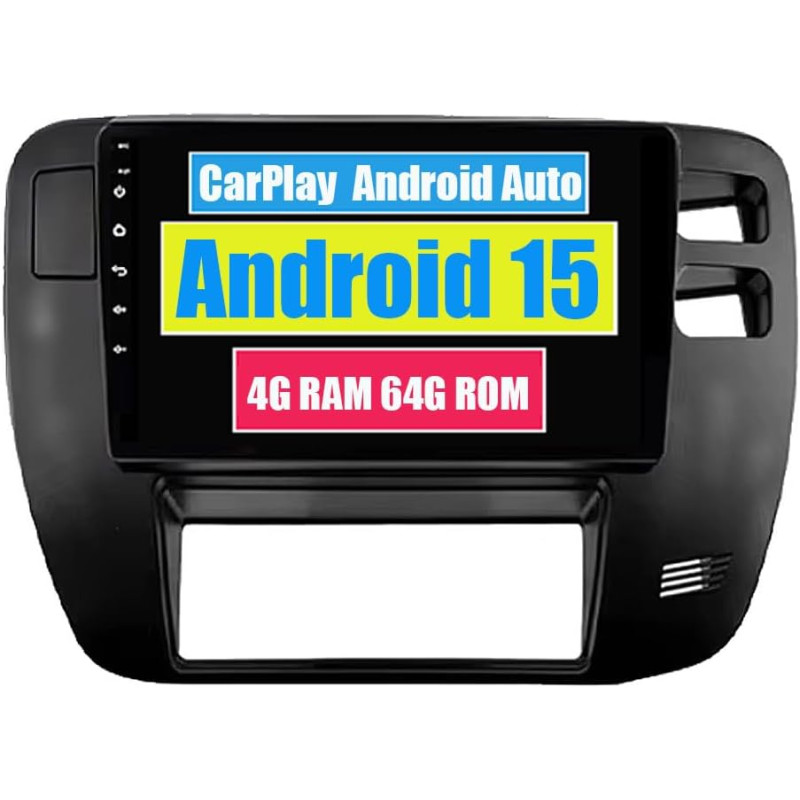 Roverone autoradio carplay autoradio pour nissan patrol y61 1997 1998 1999 2000-2005 android auto écran tactile gps bleutooth wi