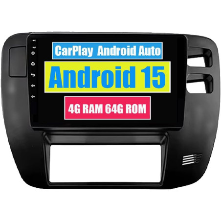 Roverone autoradio carplay autoradio pour nissan patrol y61 1997 1998 1999 2000-2005 android auto écran tactile gps bleutooth wi
