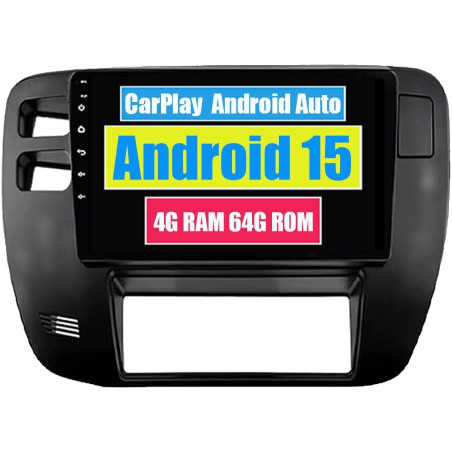 Roverone autoradio carplay autoradio pour nissan patrol y61 1997 1998 1999 2000-2005 android auto écran tactile gps bleutooth wi