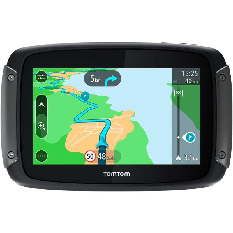 TomTom GPS Moto RIDER 500 - 4, 3 pouces, Cartographie Europe, TomTom Traffic, Alertes des zones de Danger, Appel Mains-Libres