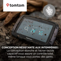 TomTom GPS Moto RIDER 500 - 4, 3 pouces, Cartographie Europe, TomTom Traffic, Alertes des zones de Danger, Appel Mains-Libres