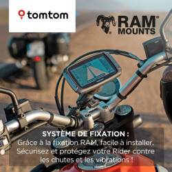 TomTom GPS Moto RIDER 500 - 4, 3 pouces, Cartographie Europe, TomTom Traffic, Alertes des zones de Danger, Appel Mains-Libres