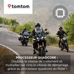 TomTom GPS Moto RIDER 500 - 4, 3 pouces, Cartographie Europe, TomTom Traffic, Alertes des zones de Danger, Appel Mains-Libres