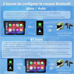 Carpuride w502 écran moto 5" gps avec carplay sans fil & android auto - écran tactile ips étanche ip67, double bleutooth, naviga