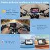 Carpuride w502 écran moto 5" gps avec carplay sans fil & android auto - écran tactile ips étanche ip67, double bleutooth, naviga