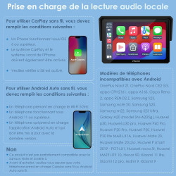 Carpuride w502 écran moto 5" gps avec carplay sans fil & android auto - écran tactile ips étanche ip67, double bleutooth, naviga