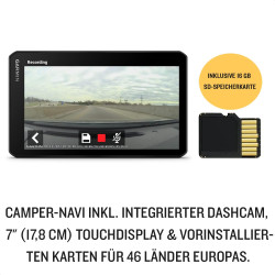 Garmin CamperCam 795, EU MT-D - GPS pour Camping-Cars et caravanes avec Dash Cam intégrée Noir
