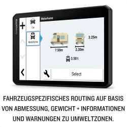 Garmin CamperCam 795, EU MT-D - GPS pour Camping-Cars et caravanes avec Dash Cam intégrée Noir