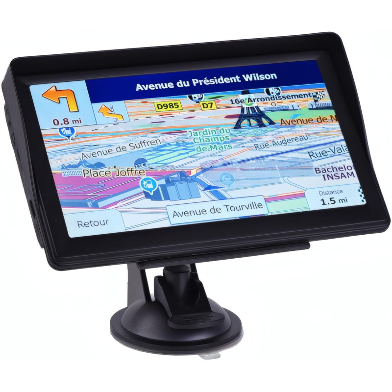 GPS Voiture, Carte de l'europe 2025, 7 Pouces/18CM, Navigation Hors Ligne, Mises à Jour Gratuites, Voix Réelles, Alerte Vitesse 