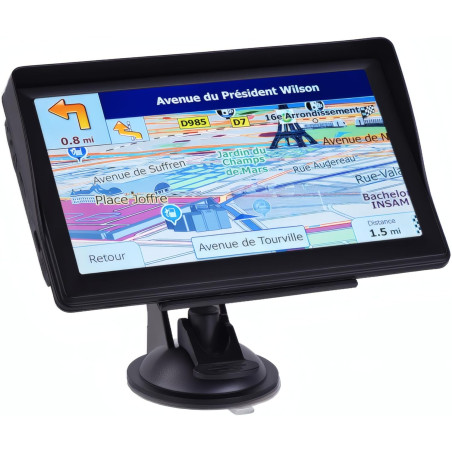 GPS Voiture, Carte de l'europe 2025, 7 Pouces/18CM, Navigation Hors Ligne, Mises à Jour Gratuites, Voix Réelles, Alerte Vitesse 