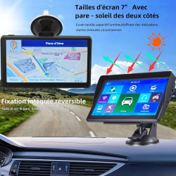 GPS Voiture, Carte de l'europe 2025, 7 Pouces/18CM, Navigation Hors Ligne, Mises à Jour Gratuites, Voix Réelles, Alerte Vitesse 