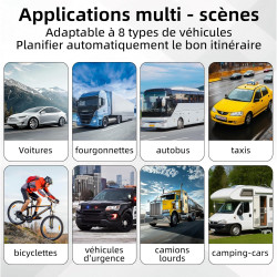GPS Voiture, Carte de l'europe 2025, 7 Pouces/18CM, Navigation Hors Ligne, Mises à Jour Gratuites, Voix Réelles, Alerte Vitesse 