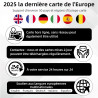 GPS Voiture, Carte de l'europe 2025, 7 Pouces/18CM, Navigation Hors Ligne, Mises à Jour Gratuites, Voix Réelles, Alerte Vitesse 