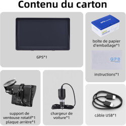 GPS Voiture, Carte de l'europe 2025, 7 Pouces/18CM, Navigation Hors Ligne, Mises à Jour Gratuites, Voix Réelles, Alerte Vitesse 
