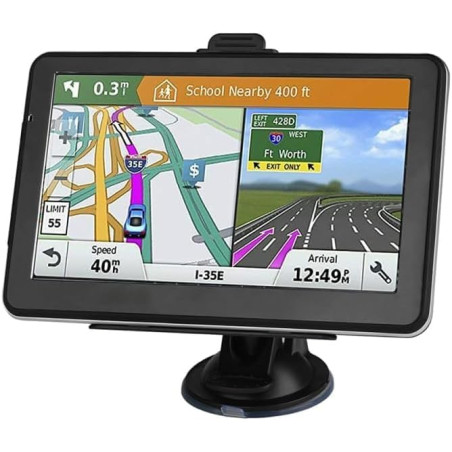 Riloer GPS Poids Lourds GPS Voiture 7 Pouces 2025 avec Cartes Europe à Vie Navigation Intelligente, Alerte Radar, Écran HD, Émet