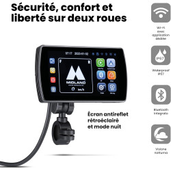 Midland - bikeplay pro, accessoires moto bleutooth - navigateur moto écran miroring tactile 5,5" compatible avec android auto et