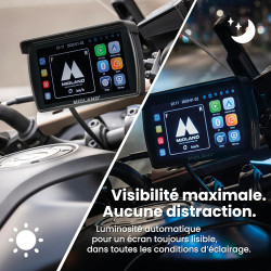 Midland - bikeplay pro, accessoires moto bleutooth - navigateur moto écran miroring tactile 5,5" compatible avec android auto et