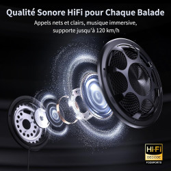 Fodsports t5 intercom moto bleutooth 5.4 avec assistant vocal en 9 langues, système de communication moto avec partage de musiqu